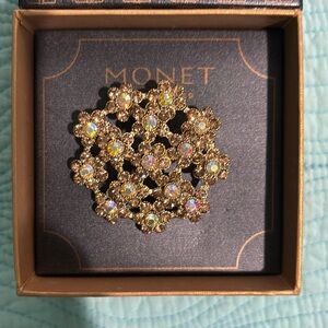 Monet gold / yellow flower pin
